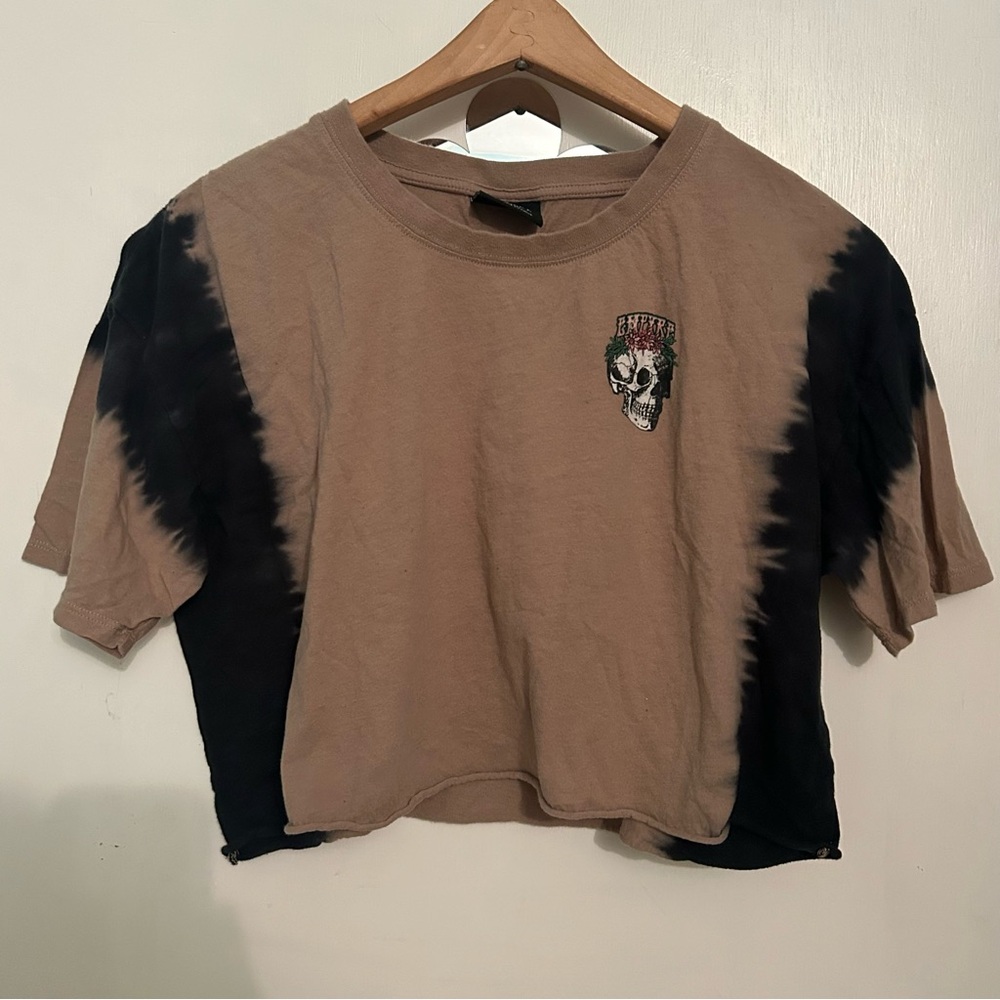 Black and Brown Skull Crop Top